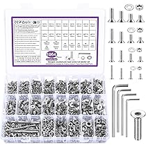 Dayalo Viti A Esagono Incassato In Acciaio Inox M5 X 16 Mm, Con Dadi E Rondelle, Set Di Viti Filettate, In Acciaio Inox A2 V2A, Filettatura Completa, 10 Pezzi - Foto 2