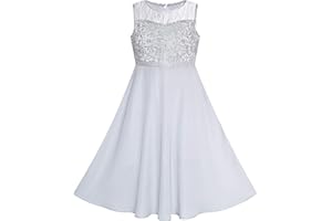 Sunny Fashion Girls Dress Rhinestone Chiffon Bridesmaid Dance Ball Maxi Gown Age 6-14 Years