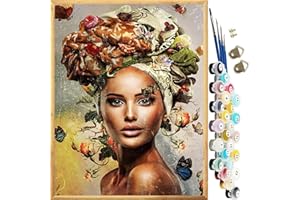 JanFebMar Malen Nach Zahlen Erwachsene Kinder Anfänger,DIY Handgemalt Ölgemälde auf Leinwand Kit mit Leinwand,4 Pinsels und Acrylfarbe für Home Deko Weihnachten,Blumenfee 40x50cm