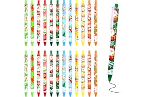 ZALAON Christmas Retractable Ballpoint Pen,24 Pieces Xmas Ballpoint Pen for Kids Black Pens for Christmas Party School Supplies