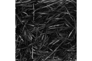 VZXQX 100 Grammi Carta Velina Tagliuzzata Nero, Carta Tagliuzzata per Regali Cestino Confezioni Imballaggio, Carta Rafia Tagliuzzata per Regalo Decorazione Forniture per Feste Bomboniere