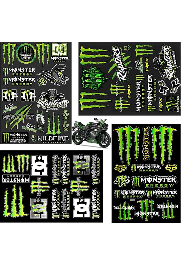 Pack De 2 Stickers Moto - Étanches, Résistants Aux UV - Pour Casques, Carrosseries Et équipements Sportifs - 7
