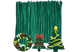 Caydo 200 Pieces Fluorescent Green Pipe Cleaners Craft Flexible Chenille Stems for Kids Art Craft Projects and Decoration, 12 Inch x 6 mm