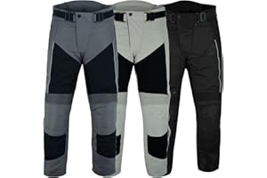 warrior gears Mens Air Mesh and 600D Cordura Textile Motorcycle Trousers CE Protective Armoured Textile Racing Motorbike Pants with Mesh and Waterproof Lining Breathable Bikers Textile Clothing