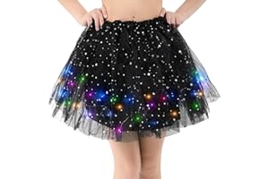 Kefiyis Tüllrock Damen LED Tütü Erwachsene Teenager Tutu Party Ballett Tanzen Fancy Dress Halloween Kostüm