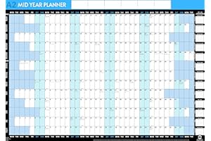 THE BITS N BOBS SHOP A2 Size 59.4 x 43cm | Yearly Academic Wall Planner 2025/2026 | Wall Calendar 2025 Planner | Year Chart 2025 | Academic 13 Month Mid Year Calendar from Aug 2025-Aug 2026 with Mini 2027 Yearly Calender