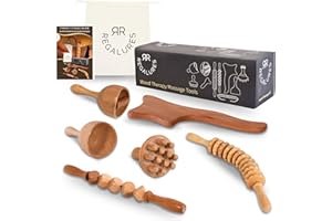 REGALURES kit de maderoterapia abdomen corporal - 6 masajeadores - abdomen profesional - copa sueca maderoterapia - rodillo - tabla moldeadora maderoterapia - masajes linfatico con madera