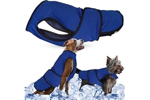 Lautus Pets Gilet Rinfrescante per Cani – Giacca Estiva Leggera per Cani Piccoli con Cerniera e Velcro – Facile da Mettere/Togliere per Passeggiate, Viaggi e Attività all’Aperto - L
