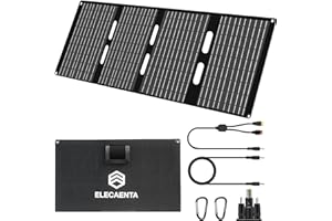 ELECAENTA 60W Tragbar Solar Ladegerät Monokristallin ETFE Solarpanel Ultraleichtes IP68 Solarmodul Faltbares Solar Charger für iPhone,Andriod Handy,Tablets,Tragbare Powerstation,Camping,Outdoor
