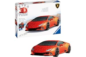 Ravensburger 3D Puzzle 11571 - Lamborghini Huracán EVO - Arancio - Der rassige Supersportwagen als 3D Puzzle Fahrzeug, mit Stabiler Innenkonstruktion