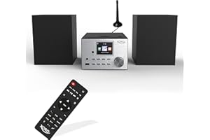 XORO HMT 500 PRO – mikro wieża stereo (radio internetowe/DAB+/FM, odtwarzacz CD, Bluetooth, odtwarzacz multimedialny USB, kolorowy wyświetlacz 2,4", pilot zdalnego sterowania, 2 x głośniki 10 W