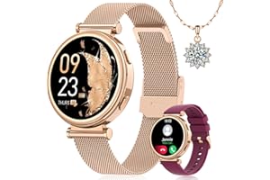 SWGOTA Reloj Inteligente Mujer con Llamadas, 1.27'' HD Smartwatch Mujer con Función Femenina 24H Pulsómetro SpO2 Sueño, 120+ Modos Deportivos Calorías IP68 WhatsApp Android iOS, Regalos Mujer Oro Rosa