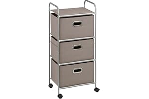 HONEY-CAN-DO Honey Can Do Stoff Rolling Legen mit 3 Schubladen, Edelstahl, grau, •11.5 in L x 16.125 in W x 35.5 in H (29.2 cm L x 41 cm W x 90.2 cm H)