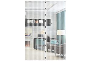 JustGo Zanzariera Magnetica Porta Finestra Adattabile e Regolabile, Chiusura Automatica a Calamite, Istruzioni di Montaggio Chiare, Calamite Potenti, Bianco, 180 x 260 cm