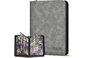 EOPUOZS Album di Carte da Collezione, Raccoglitore Carte con Cerniera, 540 Tasche Album Impermeabile, Regalo per bambini e adulti, Grigio (540 Tasche)