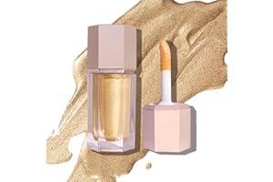 WEIXINBUY Liquid Highlighter Makeup Long Lasting Shimmer, Liquid Luminizer Brightening Moisturizing Waterproof, Smooth Highlighter Stick Easy to Apply with Cushion Applicator Natural Glow For Face Body (3#)