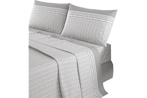 il dolce stile della tua casa set completo lenzuola matrimoniali in puro cotone in fantasia stampata a scelta made in Italy (fiona grigio)