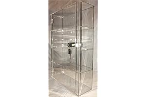 PC3721@ 1 Vetrina acrilica trasparente lucida con sportello anteriore e lucchetto di sicurezza (420 x 297 x 95 mm)