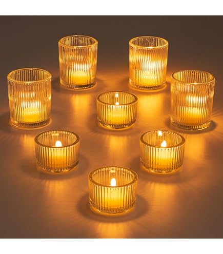 CLear Lot De 12 Photophores En Verre 3 Motifs Pour Mariage, Centre De