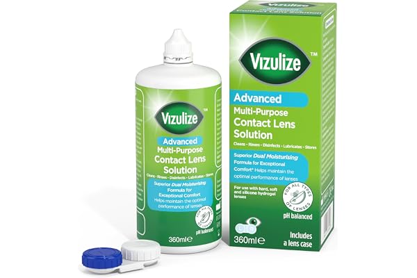 Vizulize Solution de nettoyage supérieure tout en un pour toutes lentilles de contact 360 ml