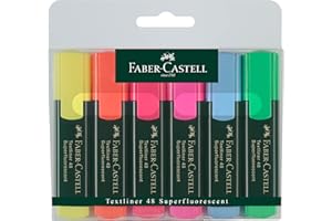 Faber-Castell Textliner 48 154806 Zakreślacze Fluorescencyjne, Wielokolorowy, 6 sztuk