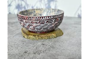 Indien hus täljsten fläckskål för att skrubba – 5 tum x 2 tum – rökelsebrännare, Wiccan Rituals, spådom (Design 2)