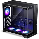 Phanteks XT V5 Panoramik Cam Kompakt ATX Oyun PC Kasası, 4X 120 ARGB PWM Fanlar, Siyah