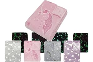 EMILY´S CHECK npluseins 1261.1661 - Manta (brilla en la oscuridad), diseño de unicornio, color rosa