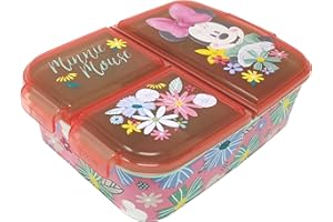 Theonoi, contenitore per il pranzo per bambini, a scelta: Frozen, PJ Masks, Spiderman, Avengers, Mickey, Paw Patrol, in plastica senza BPA, Minnie Mouse