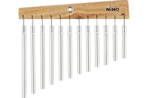 Nino Percussion Chimes mit Schlägel – mit 12 Klangstäben – für Kinder ab 4 Jahren – Holz und Aluminium, Natur (NINO580)