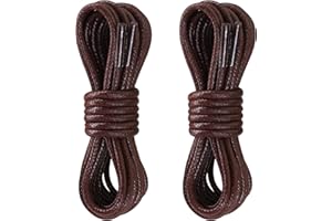 Yusimu 2 Pairs Round Waxed Shoe Laces,2.5mm Thin Shoelaces for Women Men,Durable Laces for School Shoes and All Formal Dress Shoes Boots