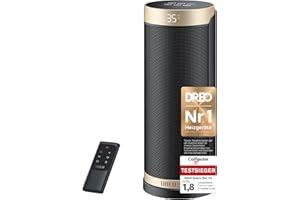 Dreo Heizlüfter Energiesparend, PTC Keramik Heizlüfte Leise, 70° Oszillierend Elektroheizung mit Fernbedienung, 12-Std-Timer, 3 Modus 3 Geschwindigkeit, Überhitzungs-Kippschutz, Solaris Slim H3