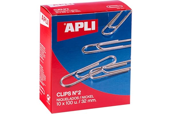 APLI 19659 - pack de clips galvanizados nº2 32 mm - 1000 unidades.
