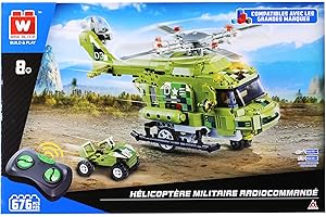 Wise Block Helicóptero en Forma de Coche de Juguete de Bloques de Construcción, Juguetes Stem Compatibles con Lego para Niños Mayores de 8 Años, Coche Teledirigido Regalo de Cumpleaños para Niños