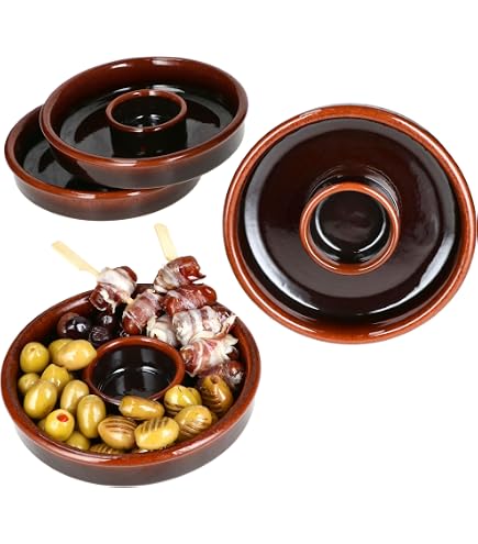 MamboCat Set da 12 pezzi Escuro Cazuela 12 cm I 200 ml I ciotola per tapas mediterranee marrone scuro in argilla per antipasti, antipasti, finger food, snack & Co
