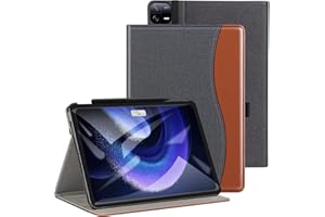 ZtotopCases Funda para Xiaomi Mi Pad 6/Mi Pad 6 Pro 11 Pulgadas 2023,Premium PU Cuero Business Stand Folio Case con Portalápices Multi View, Tablet Case con Función Auto Sleep/Wake,Denim Negro