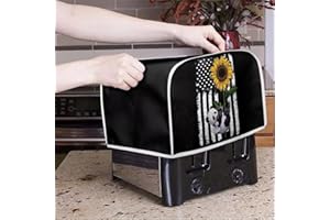 Poceacles Copertura per tostapane con stampa con bandiera americana, panda e girasoli, 4 fette di larghezza, taglia M