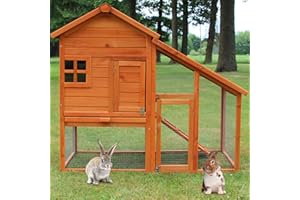 Zooprinz Hasenstall - Kaninchenstall Landhaus massiven Holz ideal für draußen - Besonders einfach und schnell zu reinigen Besonders Besonders einfach und schnell zu reinigen