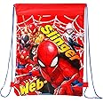 Zawadi Spiderman Kids Drawstring PE Swimming Football Sports Travel Gym School Bag Lightweight, Multicolour, 44 x 33 (11055-9636)