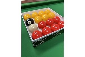 CLUB KING Red and Yellow 2" Pool Ball Set (1 7/8 Inch Cue Ball)