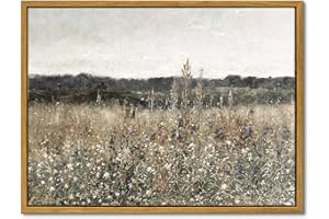 InSimSea Gerahmte Leinwand, Wandkunst, Vintage-Dekor, klassisches Ölgemälde, Leinwanddrucke, Champ Fleuri, Vintage-Wandkunst für Zuhause, Zimmer, Badezimmer, Dekor, 30,5 x 40,6 cm