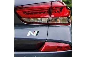 ‎PRINTATTACK P048 | Heck Emblem Cover N-Performance Kofferraumdeckel 2er-Set Aufkleber | Oracal | Car Styling | Dekorset (V6 Weiß/Carbon/Rot)