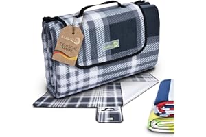 Beautissu BellaPa Picnic Blanket Waterproof 200 x 200 cm Ultralight XXL Camping Blanket Waterproof and Insulated, charcoal, 200 x 200 cm
