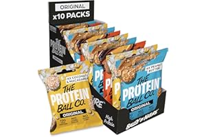 THE PROTEIN BALL CO. The Protein Ball Co High Protein Bundle Protein Balls - Healthy Snacks Variety Box, Gluten-Free - No Added Sugar, Box of 10 Bags