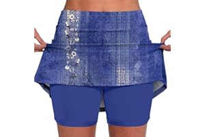 SDERG Tennis Skirt with Shorts and Pockets, High Waisted Women's Tennis Skirts Lightweight Athletic Workout Golf Yoga Skorts Shorts Womens Quick Dry Sports Shorts Running Skirts 2024