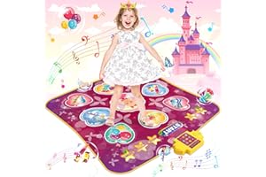 Innedu Tappetino da Ballo Giocattolo per Bambini, Tappeto Musicale Giochi Bambina Illuminato con 9 LED per Ragazze con Funzione Bluetooth, 3 modalità di Gioco,Giocattolo Regali di Natale di Compleanno
