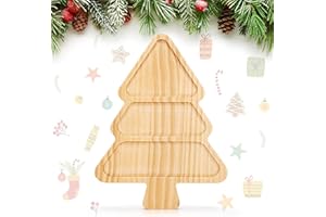 WILLKOMMEN Vassoio da portata in legno natalizio, tagliere per salumi, vassoio a forma di albero di Natale per snack, antipasti, vassoio da dessert vassoio decorativo natalizio 30 x 22 x 1,5 cm