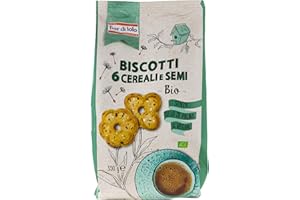 Fior di loto Biscotti biologici ai 6 cereali e semi - Gusto delicato e raffinato - Biscotti di qualità Premium - 350 g