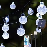 Catena Luminosa Esterno Solare - 60 LED 11.5M per Giardino 8 Modalità Impermeabile Telecomando Lucine Decorative per Matrimon