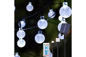 SENMI Catena Luminosa Esterno Solare - 60 LED 11.5M per Giardino 8 Modalità Impermeabile Telecomando Lucine Decorative per Matrimonio Festa